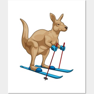 Kangaroo Skier Ski Winter sports Posters and Art